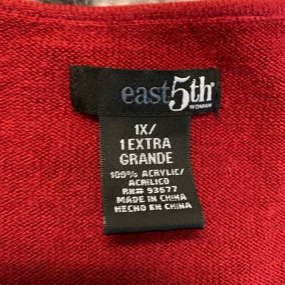 East 5th Woman Red Long Sleeve Blouse Size 1X - Picture 12 of 14